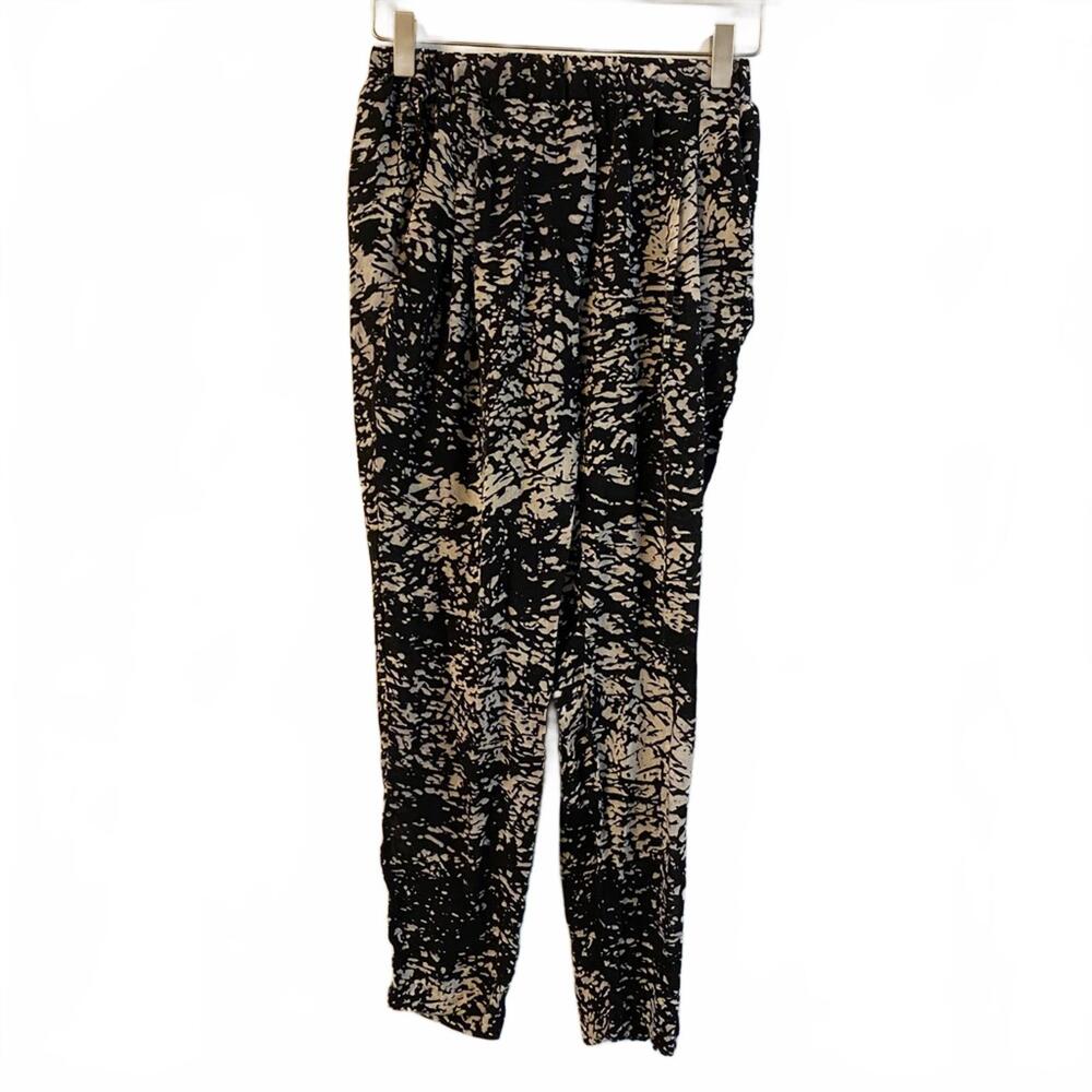 Nili Lotan Women's Silk Pants Black and White Pattern Size 0